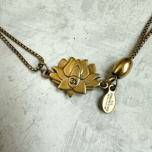 Alex and Ani Lotus Peace Petals Adjustable Necklace lotus flower charm Om